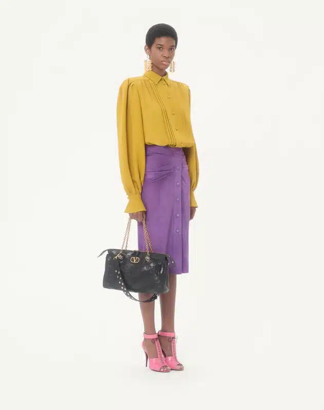 Valentino Garavani Panthea Shoulder Bag In Nappa Leather With Chevron Pattern - Image 2