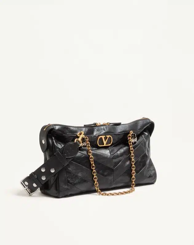 Valentino Garavani Panthea Shoulder Bag In Nappa Leather With Chevron Pattern - Image 3