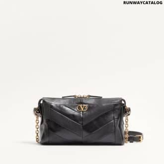 Valentino Garavani Panthea Small Shoulder Bag In Nappa Leather With A Chevron Pattern