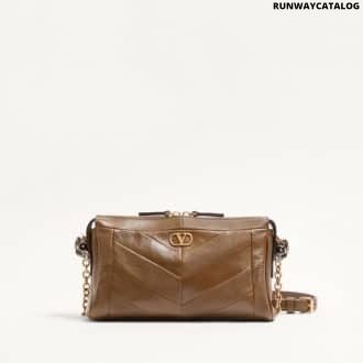 Valentino Garavani Panthea Small Shoulder Bag In Nappa Leather With A Chevron Pattern