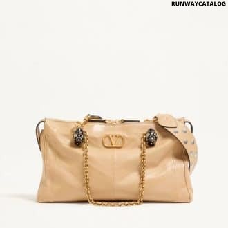 Valentino Garavani Panthea Shoulder Bag In Nappa Leather With Chevron Pattern