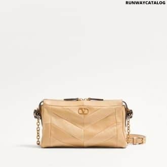 Valentino Garavani Panthea Small Shoulder Bag In Nappa Leather With A Chevron Pattern