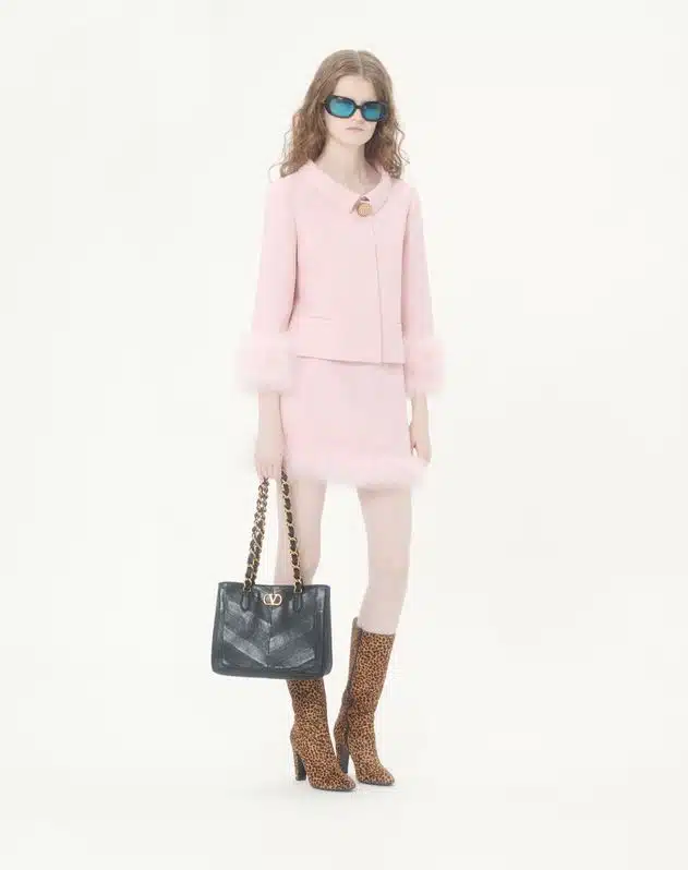 Valentino Garavani Laseine Small Shopping Bag In Chevron-Patterned Nappa Leather - Image 2