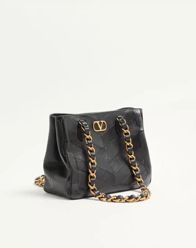 Valentino Garavani Laseine Small Shopping Bag In Chevron-Patterned Nappa Leather - Image 3