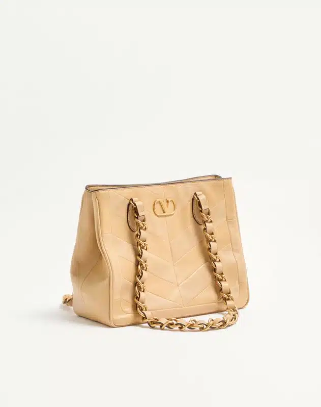 Valentino Garavani Laseine Small Shopping Bag In Chevron-Patterned Nappa Leather - Image 3