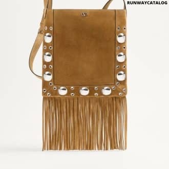 Valentino Garavani Nellcôte Suede Shoulder Bag With Fringes