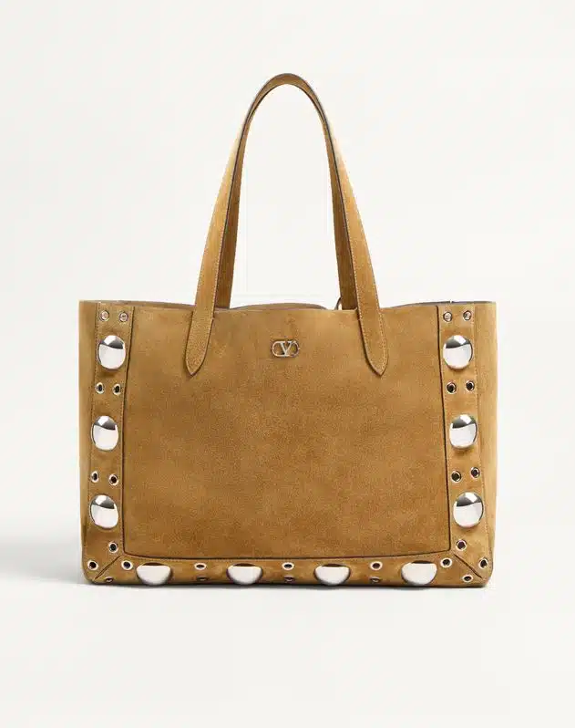 Valentino Garavani Medium Nellcôte Suede Shopping Bag