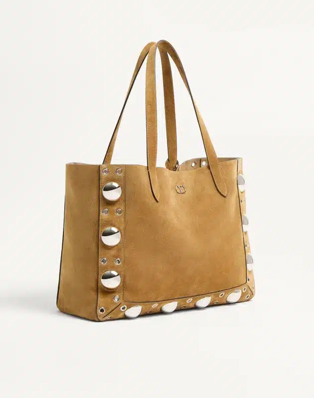 Valentino Garavani Medium Nellcôte Suede Shopping Bag - Image 3