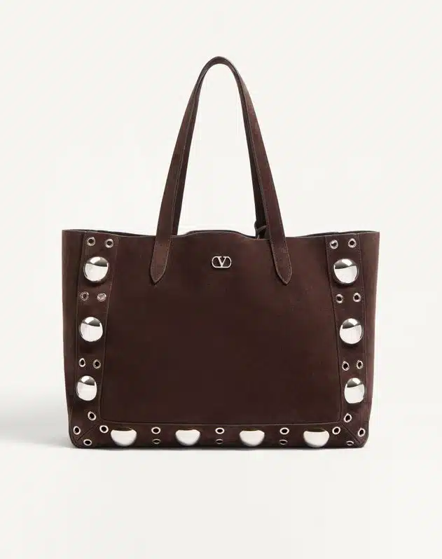 Valentino Garavani Medium Nellcôte Suede Shopping Bag