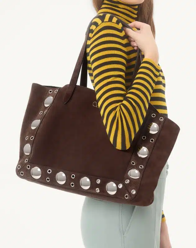Valentino Garavani Medium Nellcôte Suede Shopping Bag - Image 2