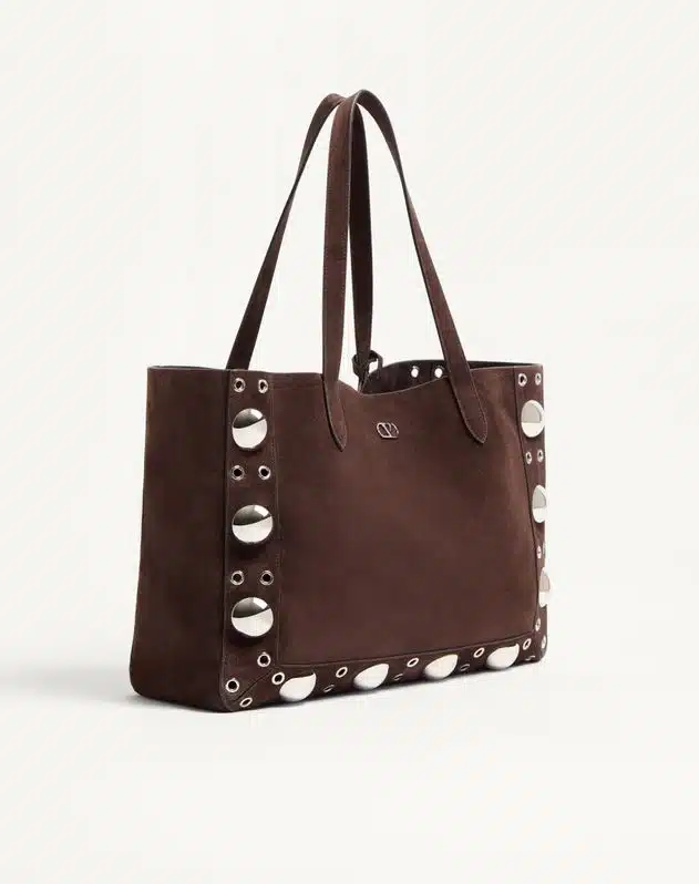 Valentino Garavani Medium Nellcôte Suede Shopping Bag - Image 3