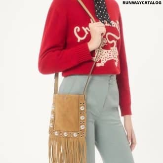 Valentino Garavani Nellcôte Small Shoulder Bag In Suede With Fringes