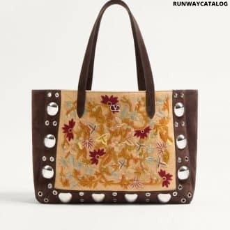 Valentino Garavani Nellcôte Medium Embroidered Shopping Bag