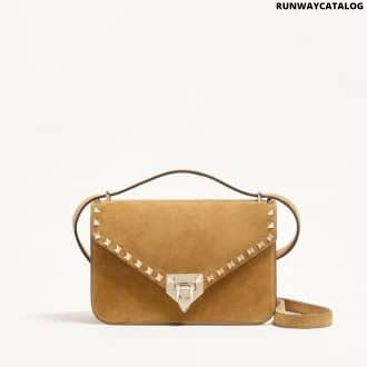 Valentino Garavani Rockstud Small Shoulder Bag In Suede