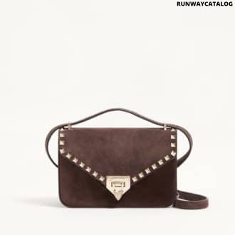 Valentino Garavani Rockstud Small Shoulder Bag In Suede
