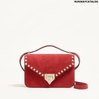Valentino Garavani Rockstud Small Shoulder Bag In Suede