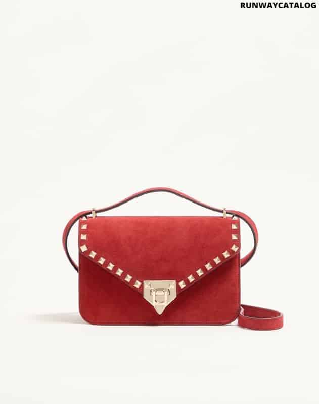 Valentino Garavani Rockstud Small Shoulder Bag In Suede