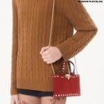 Rockstud mini suede shopping bag