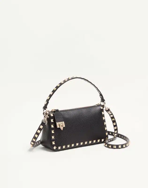 Small Rockstud Grainy Calfskin Crossbody Bag - Image 3