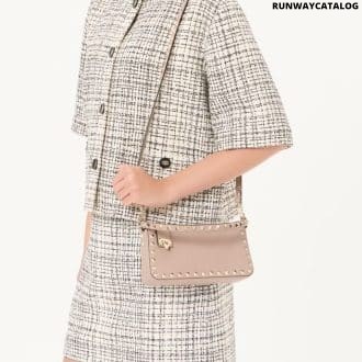 Small Rockstud Grainy Calfskin Crossbody Bag