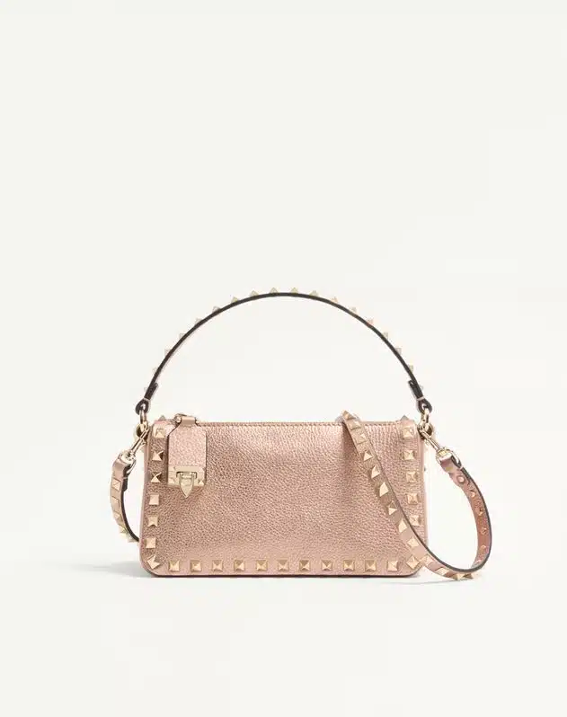 Valentino Garavani Rockstud Small Crossbody Bag In Laminated Grainy Calfskin Leather - Image 2