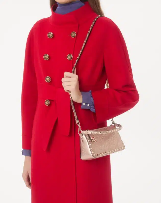 Valentino Garavani Rockstud Small Crossbody Bag In Laminated Grainy Calfskin Leather - Image 3