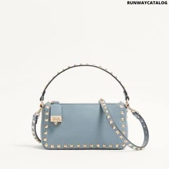 Small Rockstud Grainy Calfskin Crossbody Bag