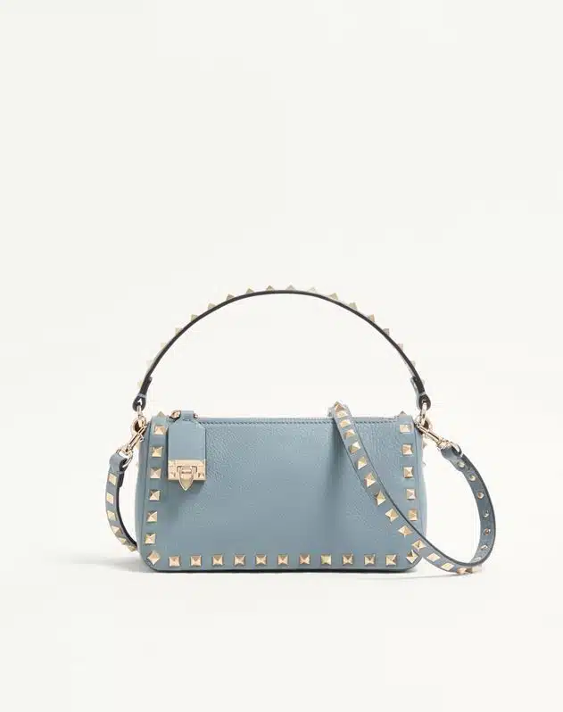 Small Rockstud Grainy Calfskin Crossbody Bag