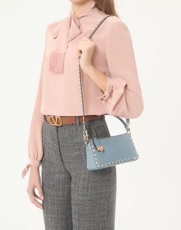 Small Rockstud Grainy Calfskin Crossbody Bag - Image 2
