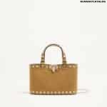 Rockstud mini suede shopping bag
