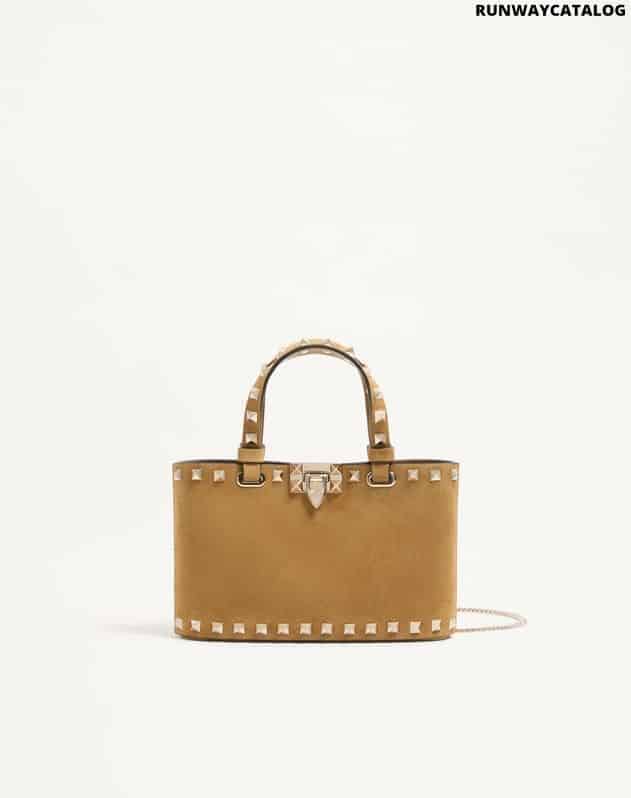 Rockstud mini suede shopping bag