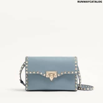 Small Rockstud Grainy Calfskin Crossbody Bag