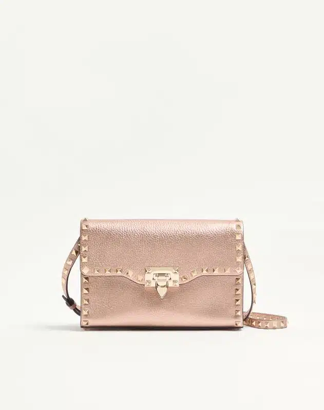 Valentino Garavani Rockstud Small Crossbody Bag In Laminated Grainy Calfskin Leather - Image 2