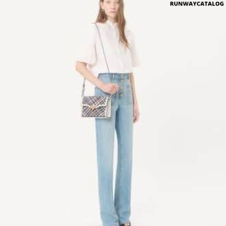 Valentino Garavani Rockstud Small Shoulder Bag In Woven Fabric
