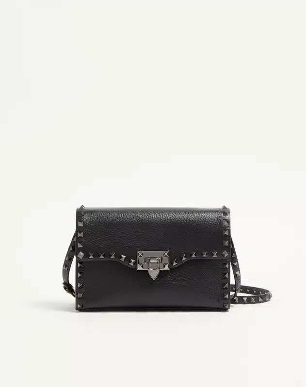 Small Rockstud Grainy Calfskin Crossbody Bag - Image 3