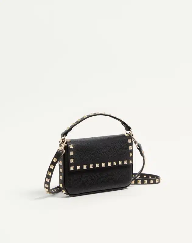 Rockstud Grainy Calfskin Pouch - Image 3