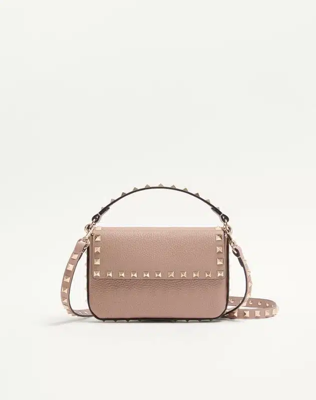 Rockstud Grainy Calfskin Pouch - Image 3