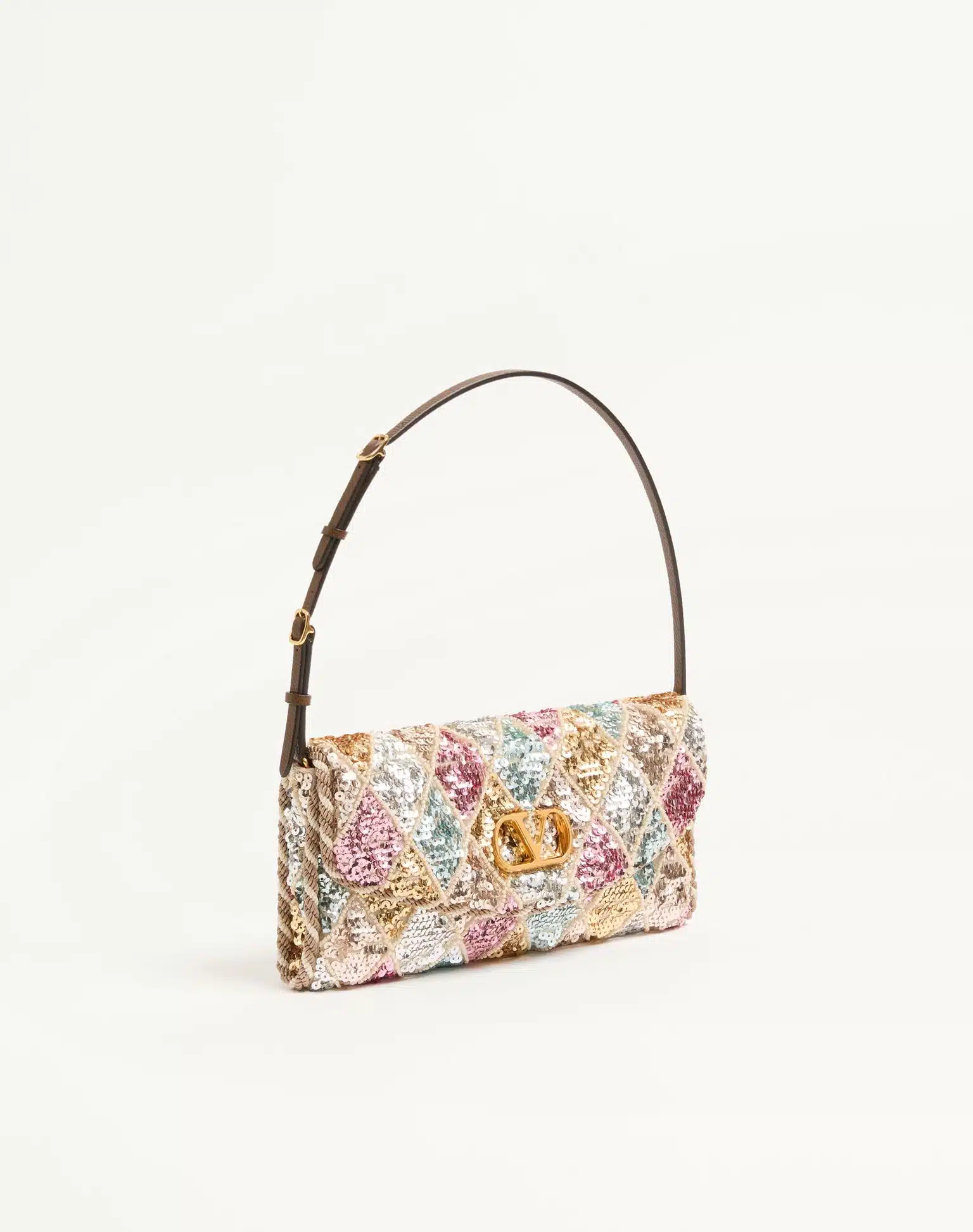 Valentino Garavani Devain Small Shoulder Bag With Rhombelle Embroidery. - Image 3