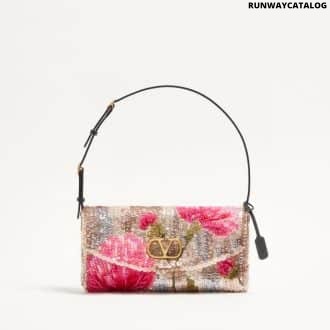 Valentino Garavani Devain Small Embroidered Shoulder Bag