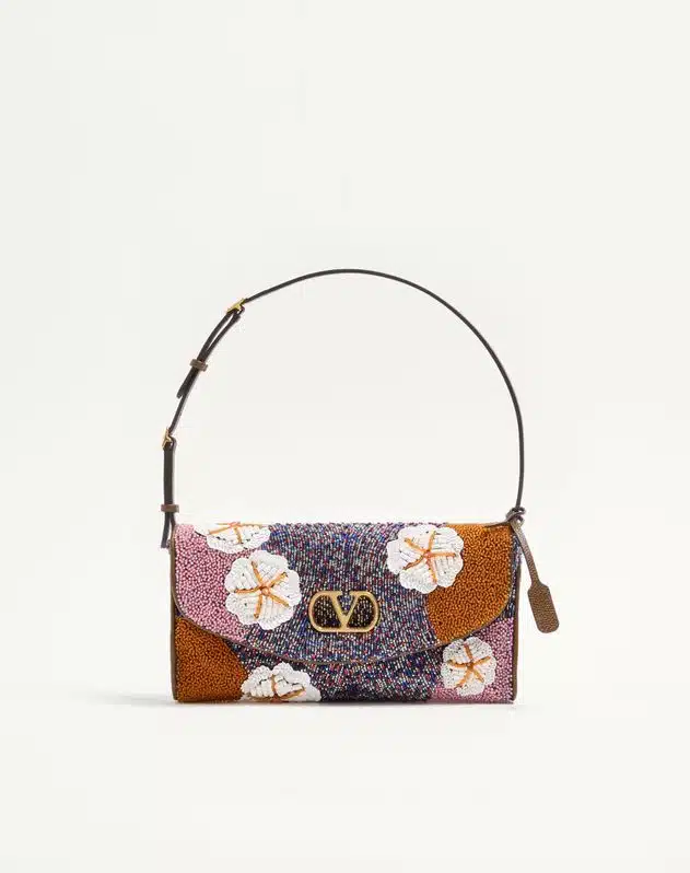 Valentino Garavani Devain Small Embroidered Shoulder Bag