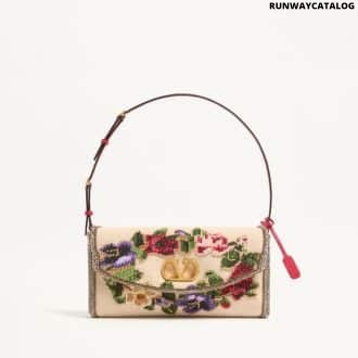Valentino Garavani Devain Embroidered Small Shoulder Bag