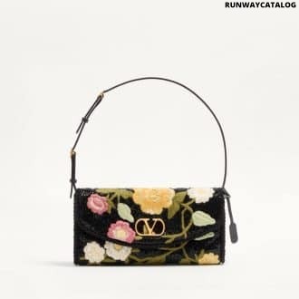 Valentino Garavani Devain Small Embroidered Shoulder Bag