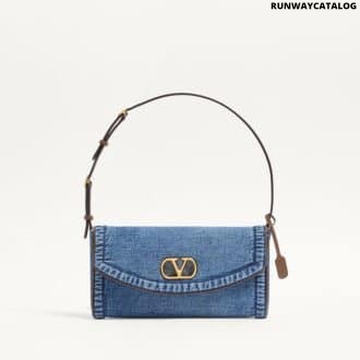 Valentino Garavani Devain Small Denim Shoulder Bag