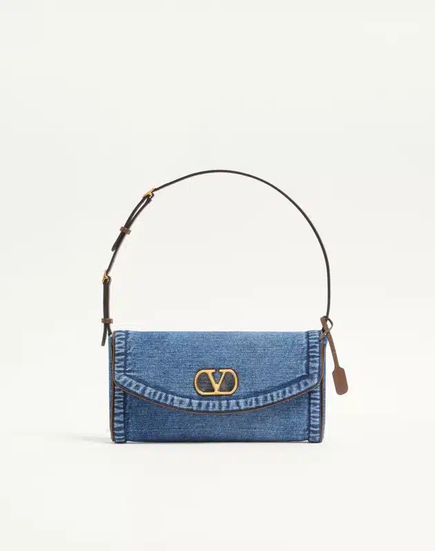 Valentino Garavani Devain Small Denim Shoulder Bag