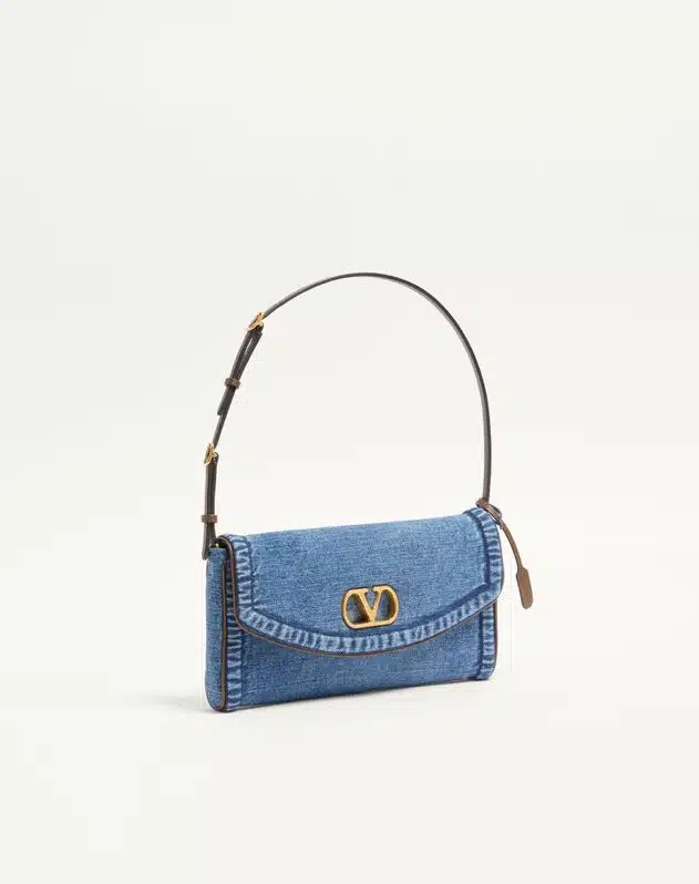 Valentino Garavani Devain Small Denim Shoulder Bag - Image 2