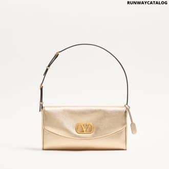 Valentino Garavani Devain Small Shoulder Bag In Laminated Nappa Leather
