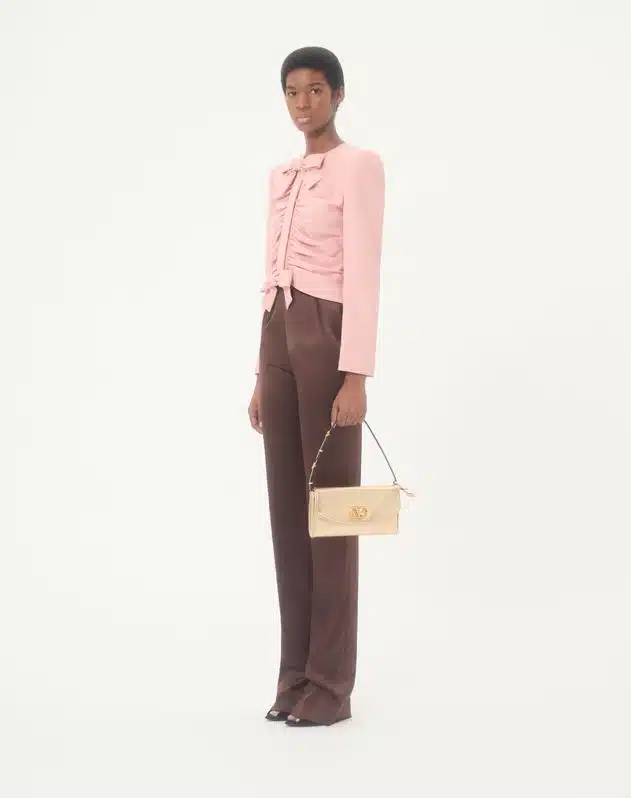 Valentino Garavani Devain Small Shoulder Bag In Laminated Nappa Leather - Image 3