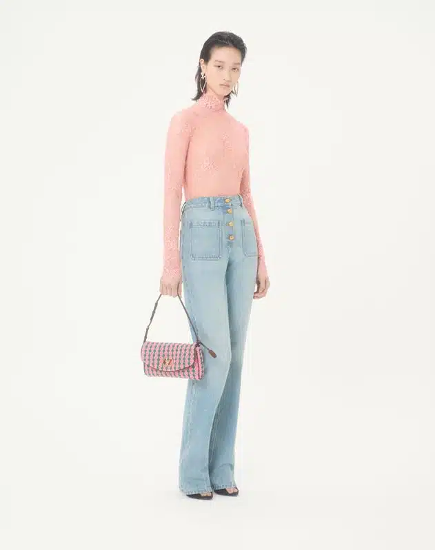 Valentino Garavani Devain Small Shoulder Bag In Crochet Fabric - Image 3