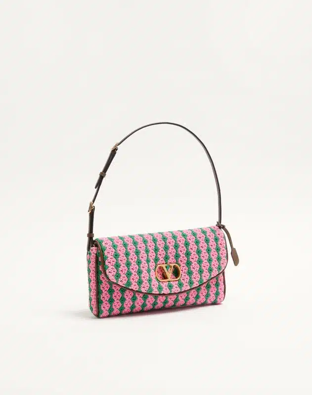 Valentino Garavani Devain Small Shoulder Bag In Crochet Fabric - Image 2