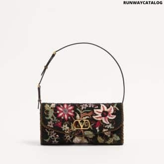 Valentino Garavani Devain Embroidered Small Shoulder Bag